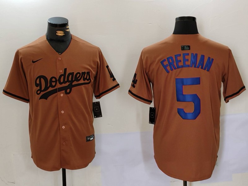 Men Los Angeles Dodgers #5 Freeman army green joint name 2024 Nike MLB Jersey style 1->los angeles dodgers->MLB Jersey